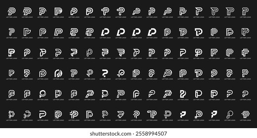 Collection of Icon Letter P, Initial P, Abstract and creative, Suitable for business, technology, accounting, finance, fashion, business, consulting, logo design.
