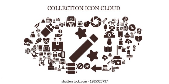  collection icon set. 93 filled collection icons. Simple modern icons about  - Magic, World, Camera, Chart, Previous, Back, Protractor, Ribs, Crystal, Dress, Artist, Toy, Photo camera