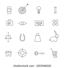 collection icon set arrow bunny shop lamp watch jeans