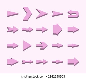 Conjunto de iconos de colección de diferentes flechas Firma del vector negro