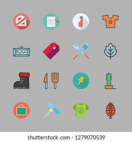 collection icon set. vector set about frame, cactus, shirt and spatula icons set.