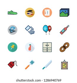 collection icon set. vector set about gallery, knife, rope and shoe icons set.
