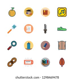 collection icon set. vector set about books, rope, closet and dagger icons set.