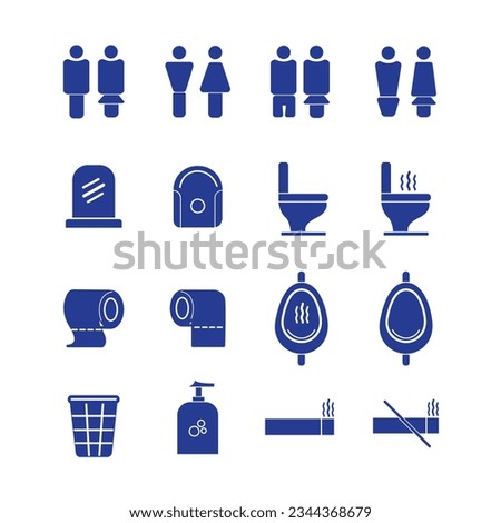 collection of icon sets around toilets, wc, men's and women's, toilet restrictions, instructions on how to use the toilet. vector illustration