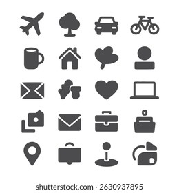 Collection of Icon Symbols for Various Applications