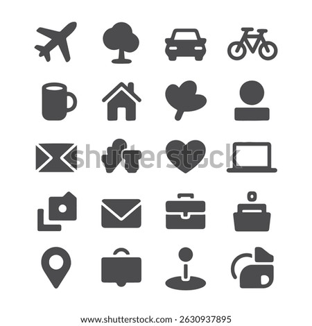 Collection of Icon Symbols for Various Applications