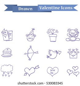 Collection icon valentine object vector