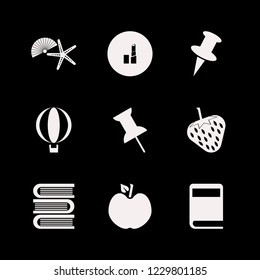 collection icon. collection vector icons set balloon, apple, strawberry and book