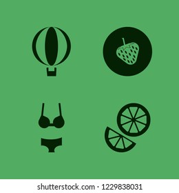 collection icon. collection vector icons set woman underwear, strawberry, balloon and orange