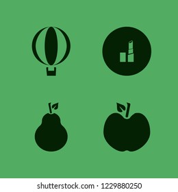 collection icon. collection vector icons set balloon, pear, lipstick and apple