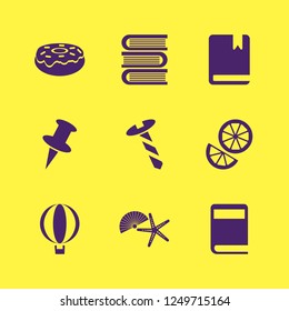collection icon. collection vector icons set book, balloon, books and orange