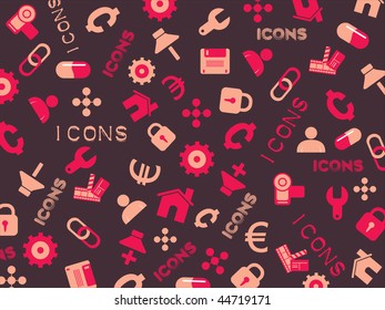 collection of icons with abstract background