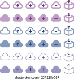 Collection of icons for archiving and managing data
