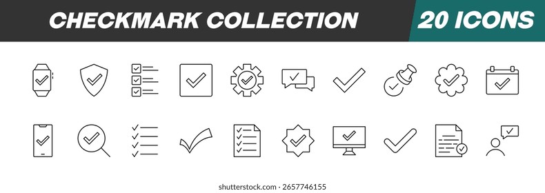 Coleção de Ícones de Marca de Seleção. Adequado para livros, lojas, lojas. Traçado editável em estilo de contorno minimalista. Símbolo de design