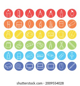 Collection of icons creativity for drawing - Vector illustration
