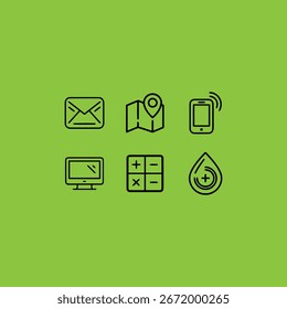 A collection of icons designed for broad application, featuring a spectrum of colors and incorporating timeless Helvetica and Courier fonts.