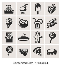 Collection of icons. Desserts.