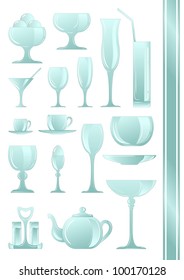 A collection of icons of different types of cookware