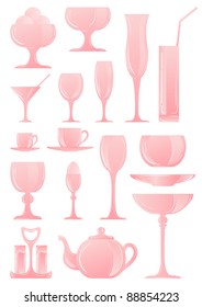 A collection of icons of different types of cookware