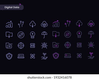 Collection of Icons for Digital Data Management
