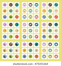 Collection of icons in flat style business statistics