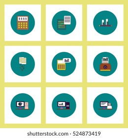 Collection of icons in flat style business items