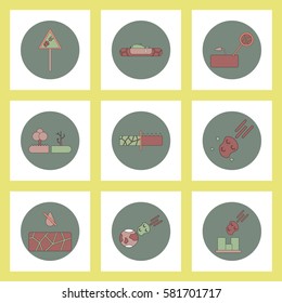 Collection of icons in flat style drought cataclysm