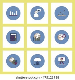 Collection of icons in flat style Statistics Infographic
