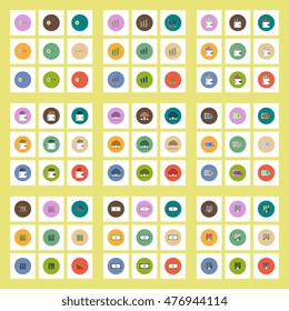 Collection of icons in flat style world gold price statistic