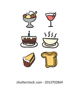 collection of icons with food and drink concept