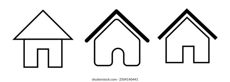  collection of icons of houses. Vector huts. Houses and huts line vector icons. design eps 10