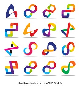 Collection of icons for infinity symbols