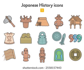 Collection of icons from Japan's primitive era