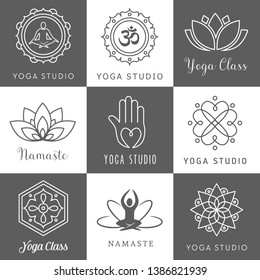 Collection of icons - logos for a yoga studio