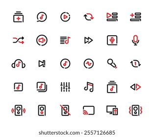 A Collection Of Icons For Music And Audio Devices - Dual Tone