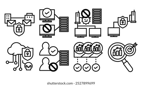 A collection of icons for necessary security measures in digital marketing.