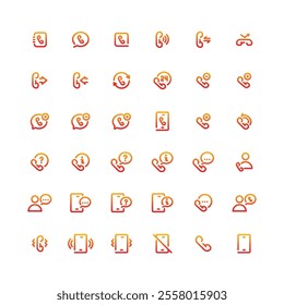 A Collection Of Icons For Phones And Other Devices - Gradient