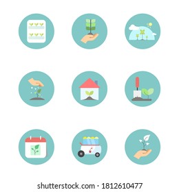 Collection of Icons for Plant Business with flat style