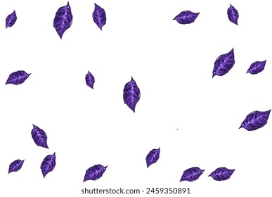 collection of icons of purple falling leaves without background