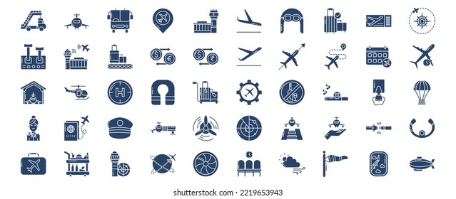 
Collection of icons related to Aviation and travel, including icons like Airplane, Airport, Baggage and more. vector illustrations, Pixel Perfect set
