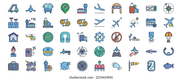 
Collection of icons related to Aviation and travel, including icons like Airplane, Airport, Baggage and more. vector illustrations, Pixel Perfect set
 - Shutterstock ID 2219653945