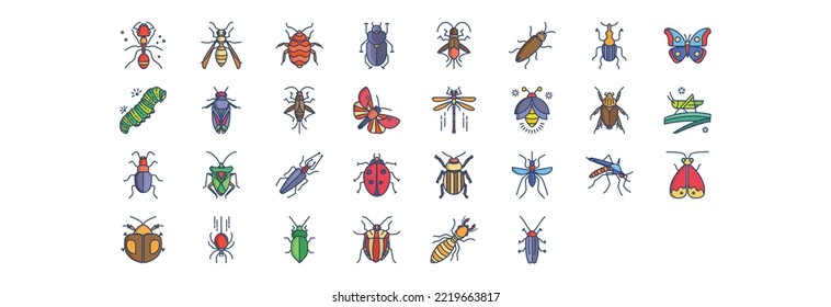 
Collection of icons related to Bugs and Insects, including icons like Ant, Beetle, boxelder and more. vector illustrations, Pixel Perfect set
