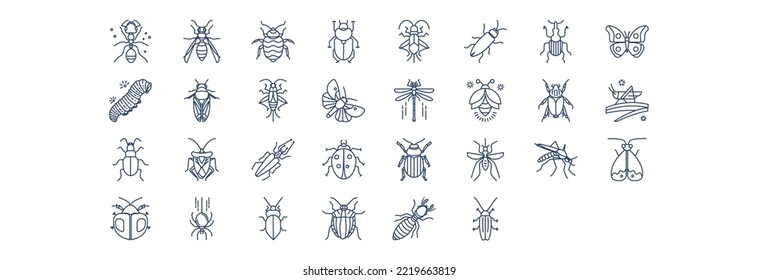 
Collection of icons related to Bugs and Insects, including icons like Ant, Beetle, boxelder and more. vector illustrations, Pixel Perfect set
