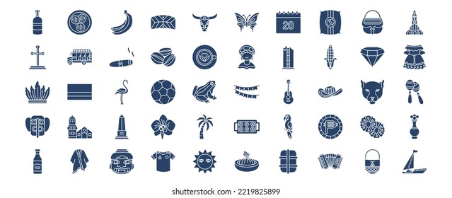 
Collection of icons related to Colombia, including icons like Arepa, Cigar and more. vector illustrations, Pixel Perfect set
