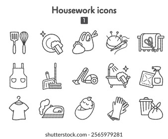 A collection of icons related to housework