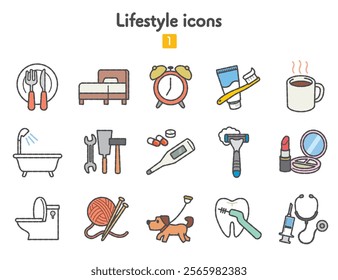 Collection of icons related to life 1