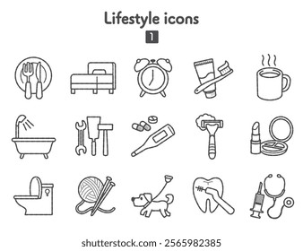 Collection of icons related to life 1