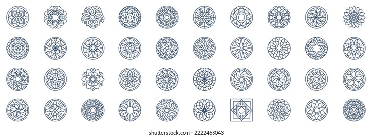 
Collection of icons related to Mandalas, including icons like Pattern, Hinduism, Geometric shape, abstract and more. vector illustrations, Pixel Perfect set