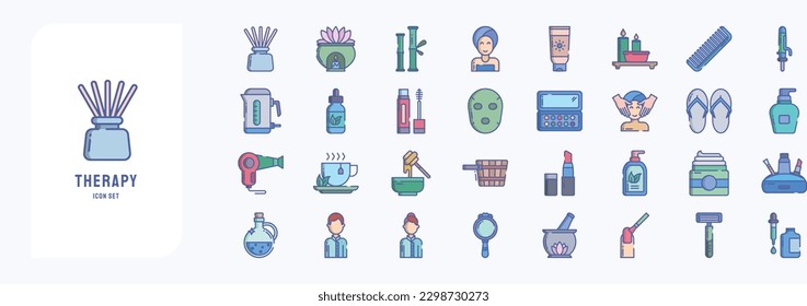 Collection of icons related to Spa and salon, including icons like Aroma, Bamboo, Beauty, Body Lotion and more