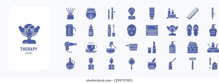 Collection of icons related to Spa and salon, including icons like Aroma, Bamboo, Beauty, Body Lotion and more